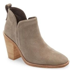 NWOT Jeffrey Campbell Rosalee Ankle Bootie Size 10 Taupe Suede Stacked Heel